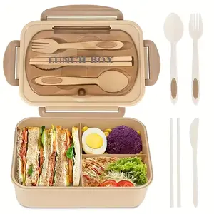 Adult lunch box, Portable Travel 1200ml adult lunchbox, leak proof lunch box with utensils, BPA free, 3-compartment Food Salad Bento Box,Insulated microwave safe Tableware