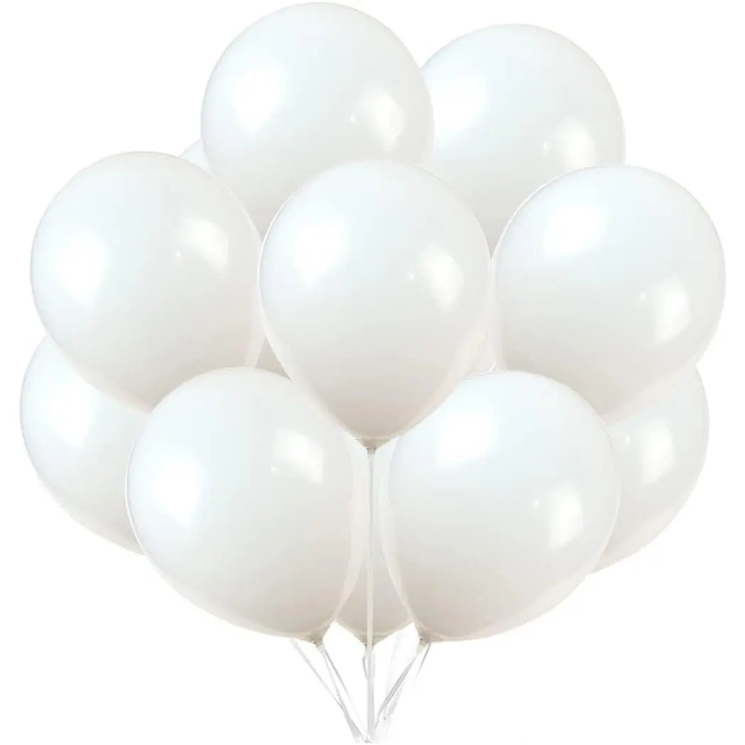 White Balloons 100 count 10 inch, Latex Balloons for Birthday Wedding  Shower Party Decoration