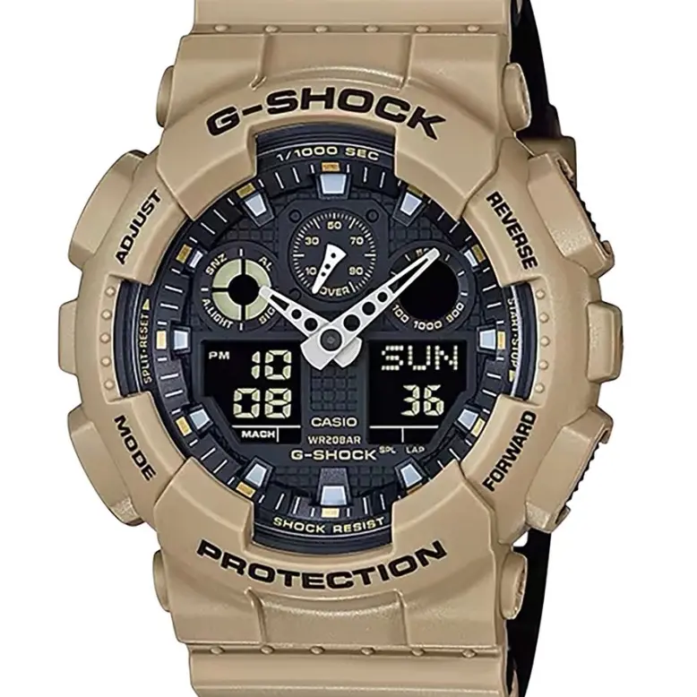 G-shock GA100L8A G-Shock Tactical Brown Stainless Steel Bezel 145-215mm