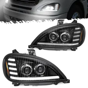 Partsam LED Headlights Assembly Compatible with Freightliner Columbia 1996-2017, DOT Approved with Start Animation Sequential Turn Signal High/Low Beam DRL Marker Lights, 6500K IP67
