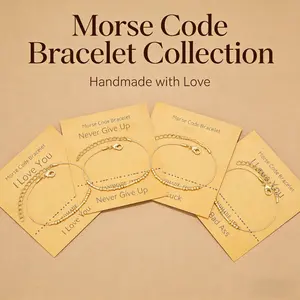Morse Code Bracelets for Women, Dainty Beaded Bracelet Set with Secret Message Adjustable Stackable Jewelry Minimalist Aesthetic Jewelry Gifts for Her