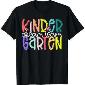 Pure Cotton Tee Retro Kindergarten Dream Team Back To School Teacher Kids T-Shirt