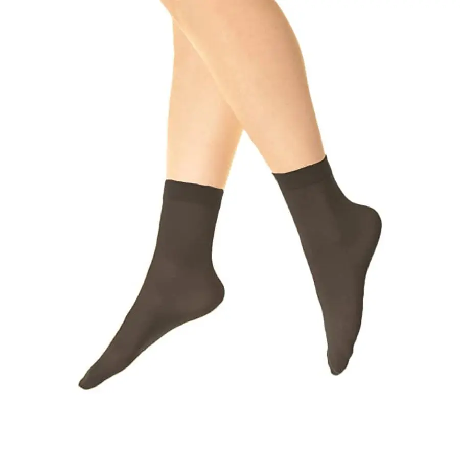 Women's Basic 40D Nylon Sheer Socks - Short Length, Stay-Up Grip, Everyday Wear with Sneakers, Hand Wash Hosiery
