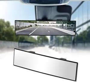 Car Rearview Mirror, Chrome-Plated Anti-Glare Panoramic Mirror Universal Fit Convex Car Interior Clip-On Extra-Wide Angle Rearview Mirror Extender, Reduces Blind Spots for Cars and SUVs Vehicle Rearviewmirror Blindspotmirrors