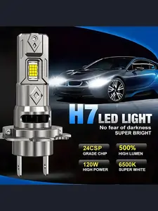 2pcs Super Bright Mini H7 LED Headlight Bulb Wireless 120W CSP for Car Headlamp Auto Diode Lamps H7 Turbo Led 12V 6500K