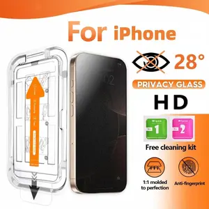 Dust-Free Cabin Anti-Peep Privacy Screen Tempered Glass Protector for iPhone 17 16 16E 15 Pro Max 14 13 12 11 Pro Max Plus X XS XR Max Air - 9D Full-Screen Coverage 30° Privacy No Dust Application outdoorfun