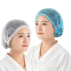 100 Disposable Caps for Work, Kitchen and Restaurant Use, Thick Non-Woven Mesh Hairnet for Dust Protection, Reliable Labor Safety Headwear