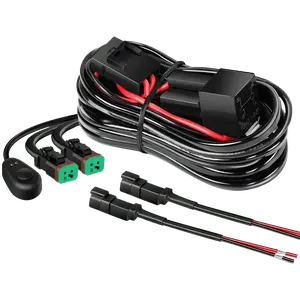 Nilight 14AWG 11.5FT 2-Lead DT Connector Wire Harness Kit, 12V On-Off Switch Included, for Car Lights