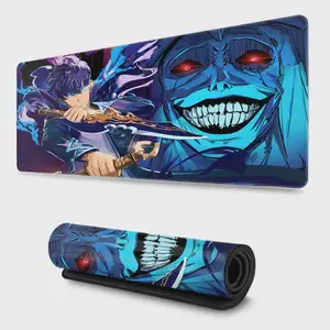 Solo Leveling Sung Jin-Woo Mouse Pad Design Large Gaming Mouse Pad - Extended, Thick, Non-Slip Rubber Base Desk Mat with Precision Stitched Edges - Washable Large Desk Pad Anime Mousepad