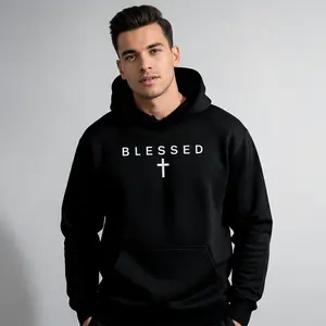 Men's minimalist slogan print Graphic Hoodie - Cotton Blend Long Sleeve Pullover Regular Fit | Soft & Breathable Fabric, Durable Print, Everyday Comfort, Machine Washable, urban streetwear casual outdoor
