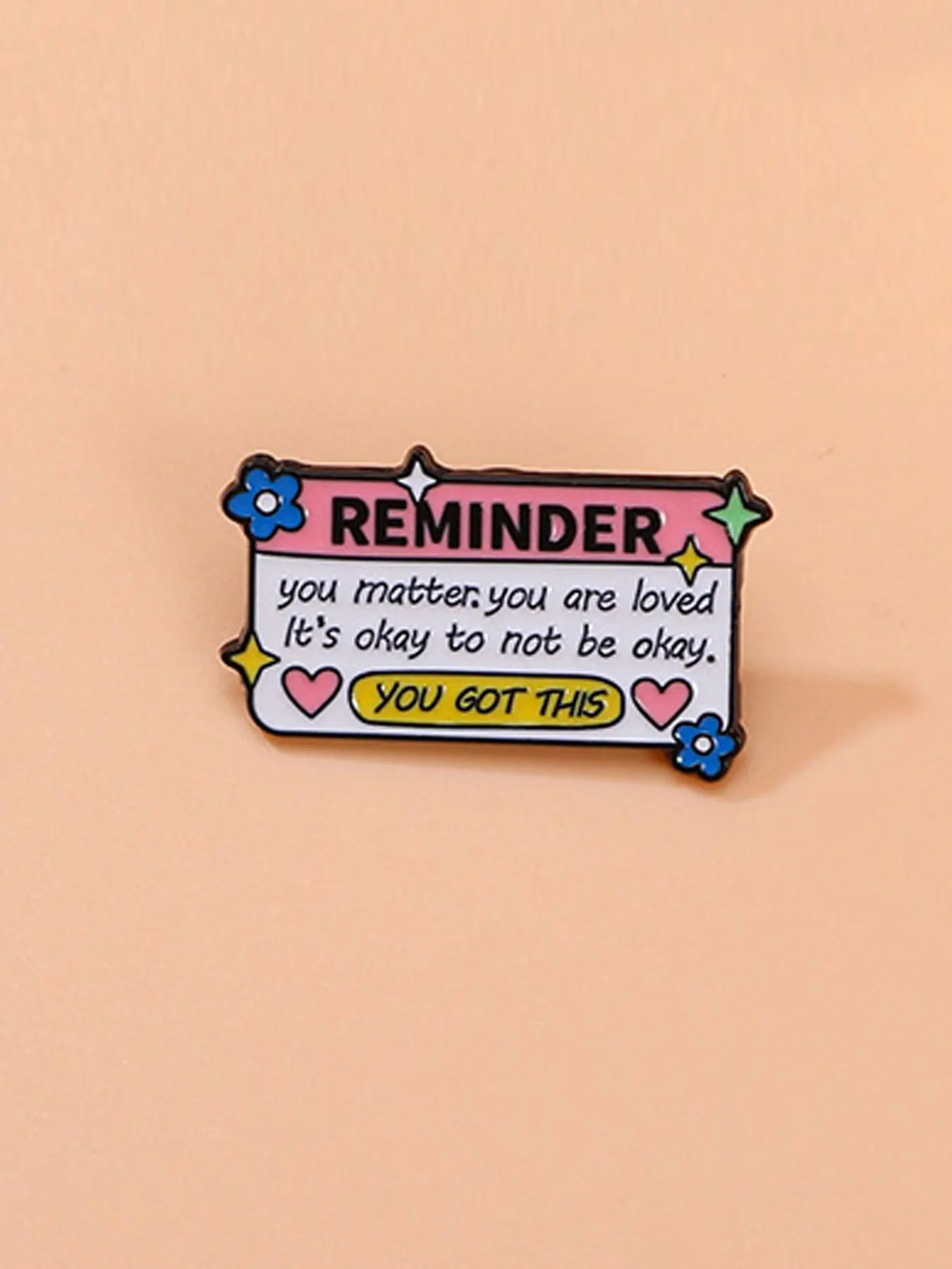 Colorful Reminder Inspirational Words Brooch, Cute Letter Pattern Heart Brooch, Fashion Accessories for Women & Men, Perfect Birthday Gift for Best Friend, French Pin