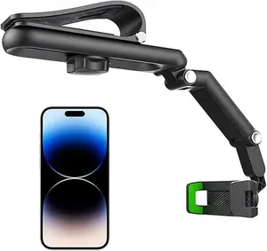 Rotatable and Retractable Car Phone Holder - 1080 Multifunction Sun Visor Universal 360 Rotating Cell Phone Holder Mobile Mount for Vehicle Rear View Mirror