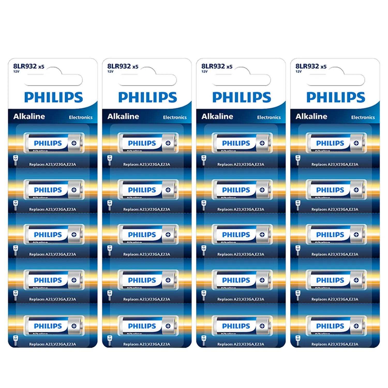 Philips 23A 12 Volt Battery A23 Alkaline Battery, Long Lasting 23A 12V Batteries for Key Fobs Doorbells and Remote Control, 20 Count