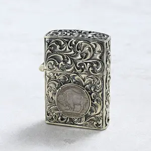 Buffalo Nickel 925 Sterling Silver & Copper Lighter Case