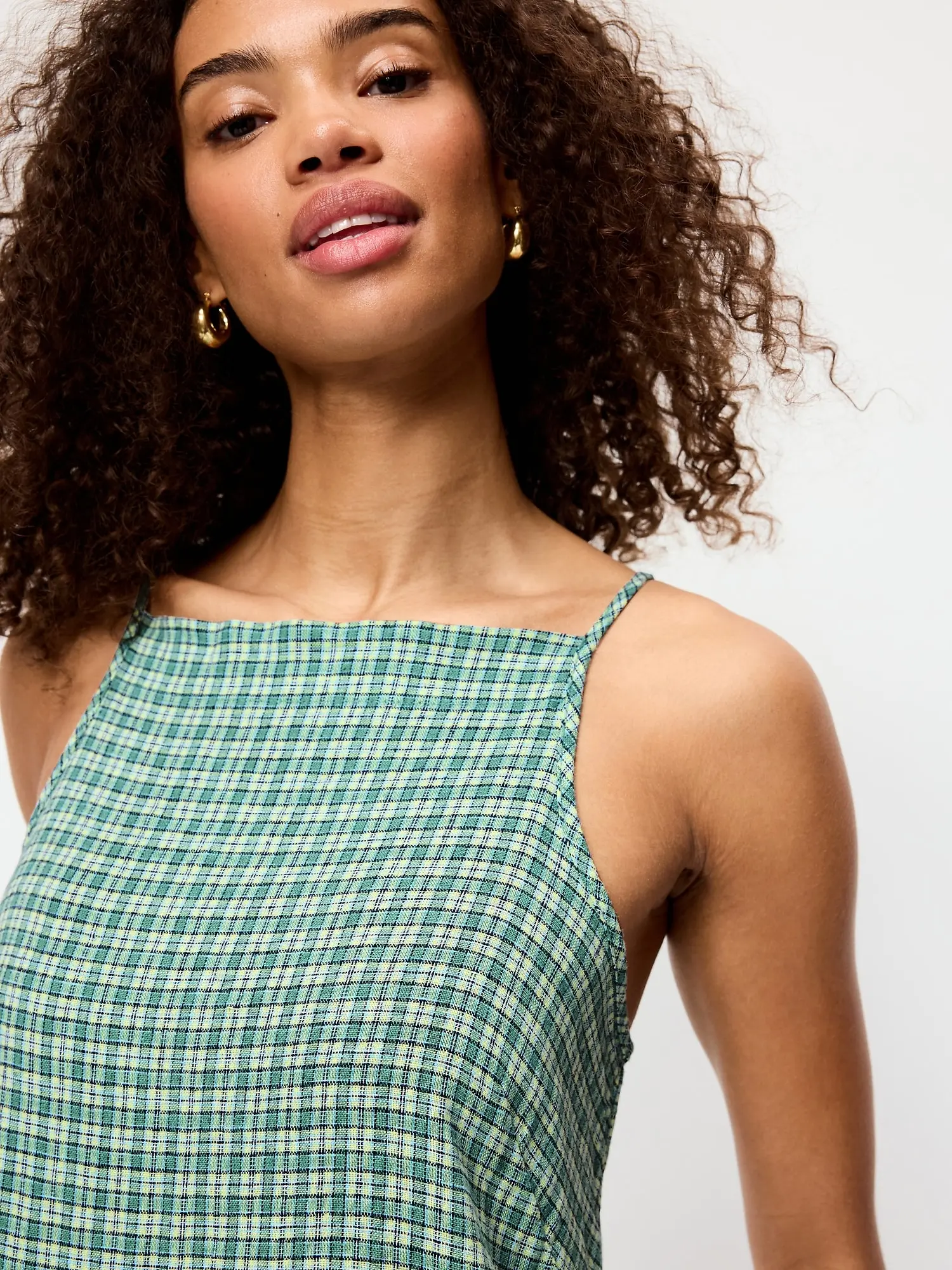 Old Navy Women's Linen-Blend Apron-Neck Mini Shift Dress - TikTok Shop