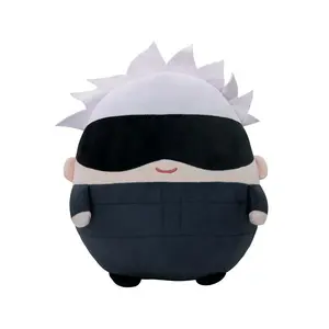 Jujutsu Kaisen Round Plush Toy Gojo Satoru Yuji Itadori Fushiguro Megumi Soft Stuffed Doll Anime Collectible Gift for Fans Kids