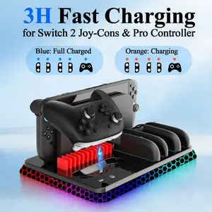 Switch 2 Multifunctional Charging Dock NS2 Controller NS PRO Controller Stand with RGB Light and Cassette Storage Product Name: Switch 2 Multifunctional Charging Dock NS2 Controller NS PRO Controller Stand with RGB Light and Cassette Storage