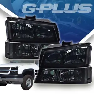 Smoked Headlights & Signal Bumper Corner HeadLamps Fit For 03-07 Chevy Silverado Smoked Headlights & Signal Bumper Corner HeadLamps Fit For 03-07 Chevy Silverado