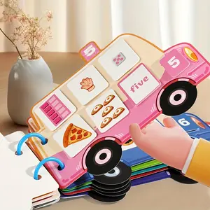 1-10  educational postersfor toddlers Ice Cream Truck Digital Pairing Busy Books, Reusable Interactive Stickers Quiet Books, Number of Colors Digital Enlightenment Travel Cognitive Games, Colorful Fun Gifts Friendly, Gifts for Halloween, Christmas