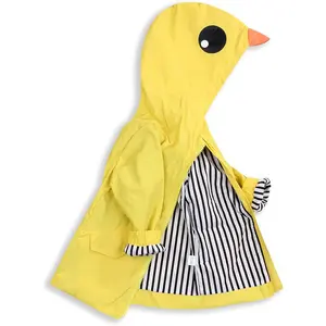 Youngertree Toddler Baby Boy Girl Duck Raincoat Cute Cartoon Hoodie Zipper Coat Outfit Suitable Spring