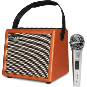 Coolmusic Professional Karaoke Machine Guitar Amplifier with 1 Microphone, Portable  Speaker with OTG Supports USB, AUX, Rec, TWS, Party, Rechargeable PA System for Adults/
