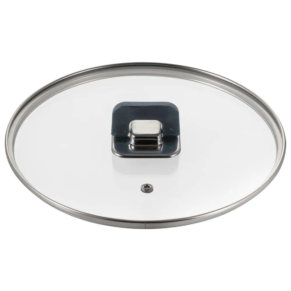 5Qt Universal Pot Cover - Gray | 9.4'' Tempered Glass Casserole Lid with Stainless Steel Rim – Oven Safe, Dishwasher Safe & Heat Resistant - Kitchen Essentials