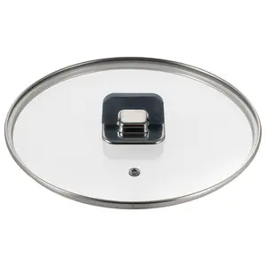 5Qt Universal Pot Cover - Gray | 9.4'' Tempered Glass Casserole Lid with Stainless Steel Rim – Oven Safe, Dishwasher Safe and Heat Resistant - kitchen  Essentials