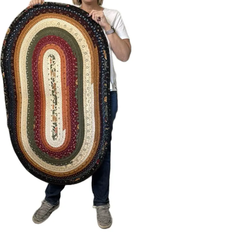 27” x 44” oval jelly roll rug “autumn daze”