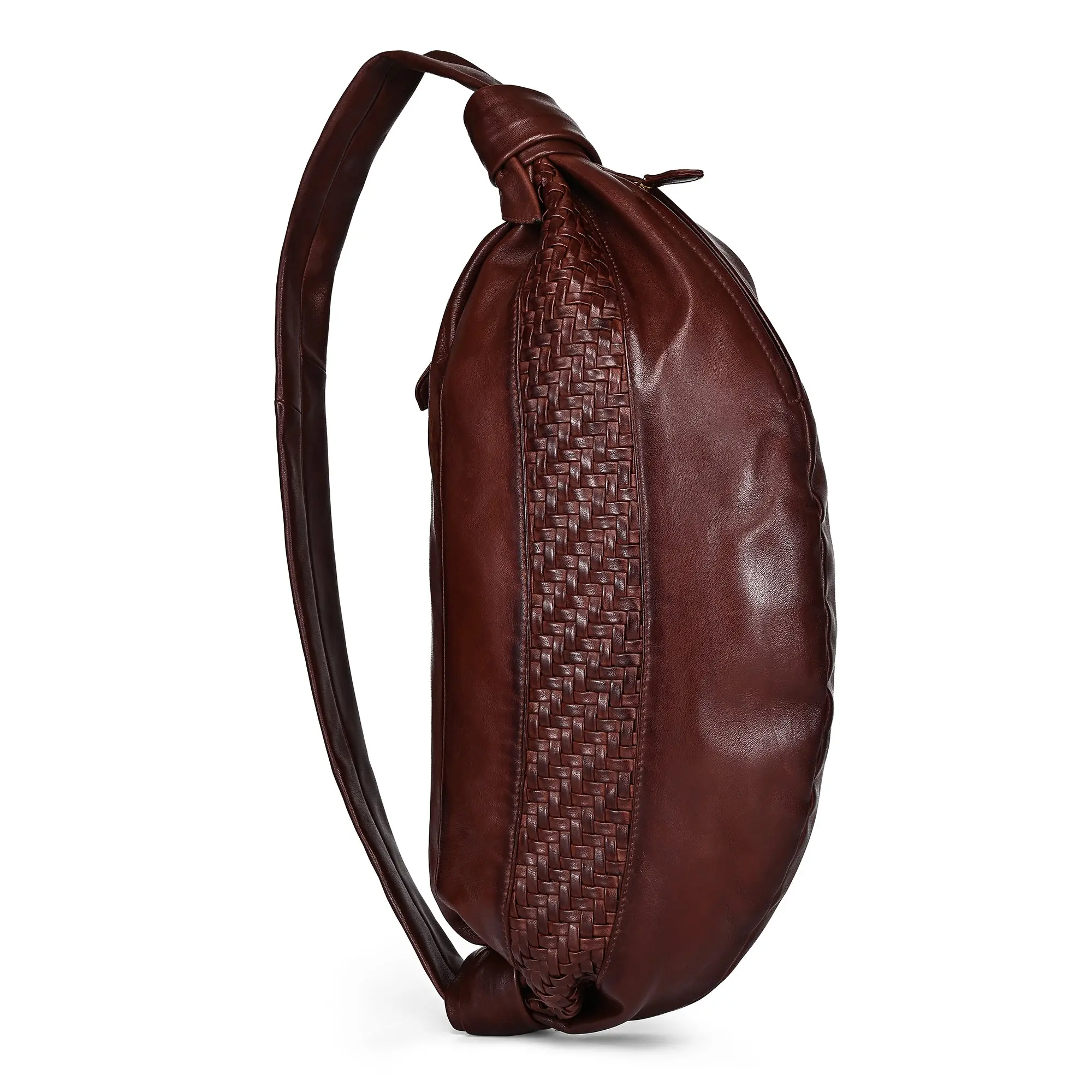 Lily Oversized Handwoven Convertible Leather Sling Bag