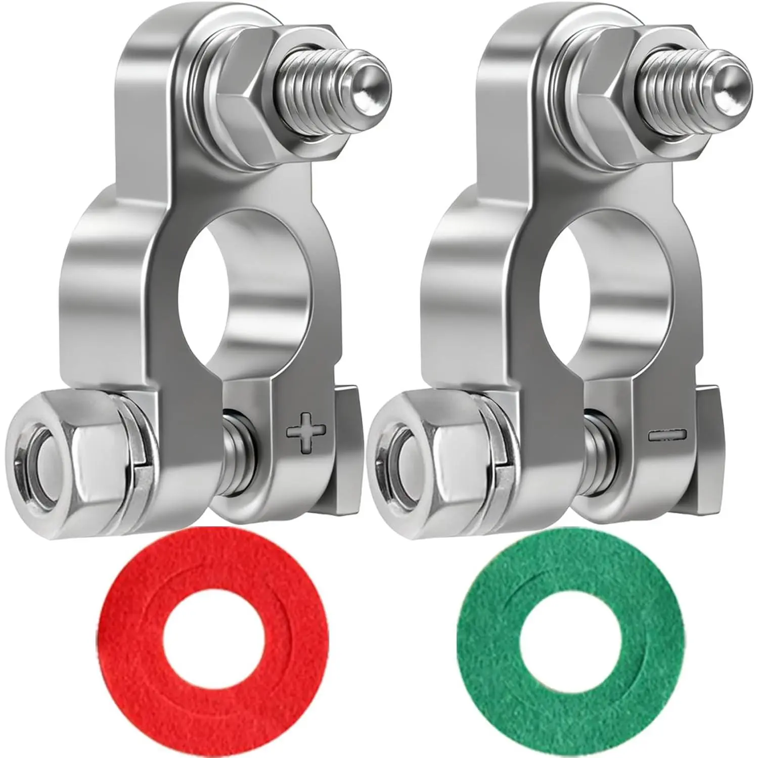 Battery Terminal Connectors,Military Spec Positive Negative Heavy Duty Battery Terminals with Anti Corrosion Washers for Cars,Trucks,Marine and More