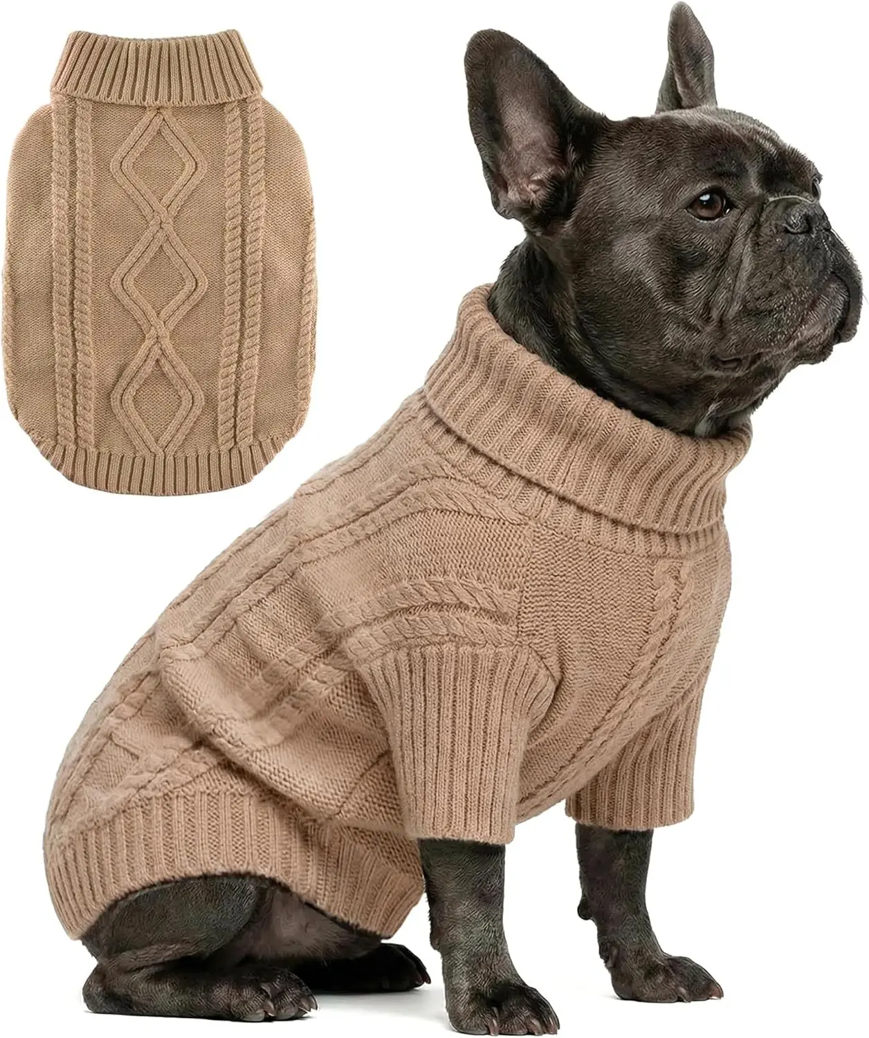 Thick Warm Knitted Pullover Dog Sweater for Small Dogs Cats Puppy Chihuahua Yorkie Bulldog Christmas Cold Weather Pet Outfits