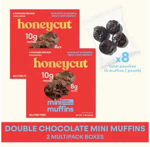 Gluten Free Double Chocolate Mini Muffins Bundle - Good Source of Protein, Less Sugar - Snack - Cakes