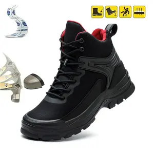 Men's Anti-Smash Anti-Penetration Steel Toe Four Seasons Insulated Lightweight Work Safety Shoes for Construction