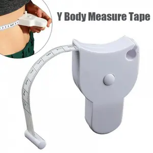 1pc 1.5m Handle Y-Shaped Body Fitness Retractable Tape Measure Ruler Waist Arm Accurate Measuring Scale Gym Tool Measuring Instrument White