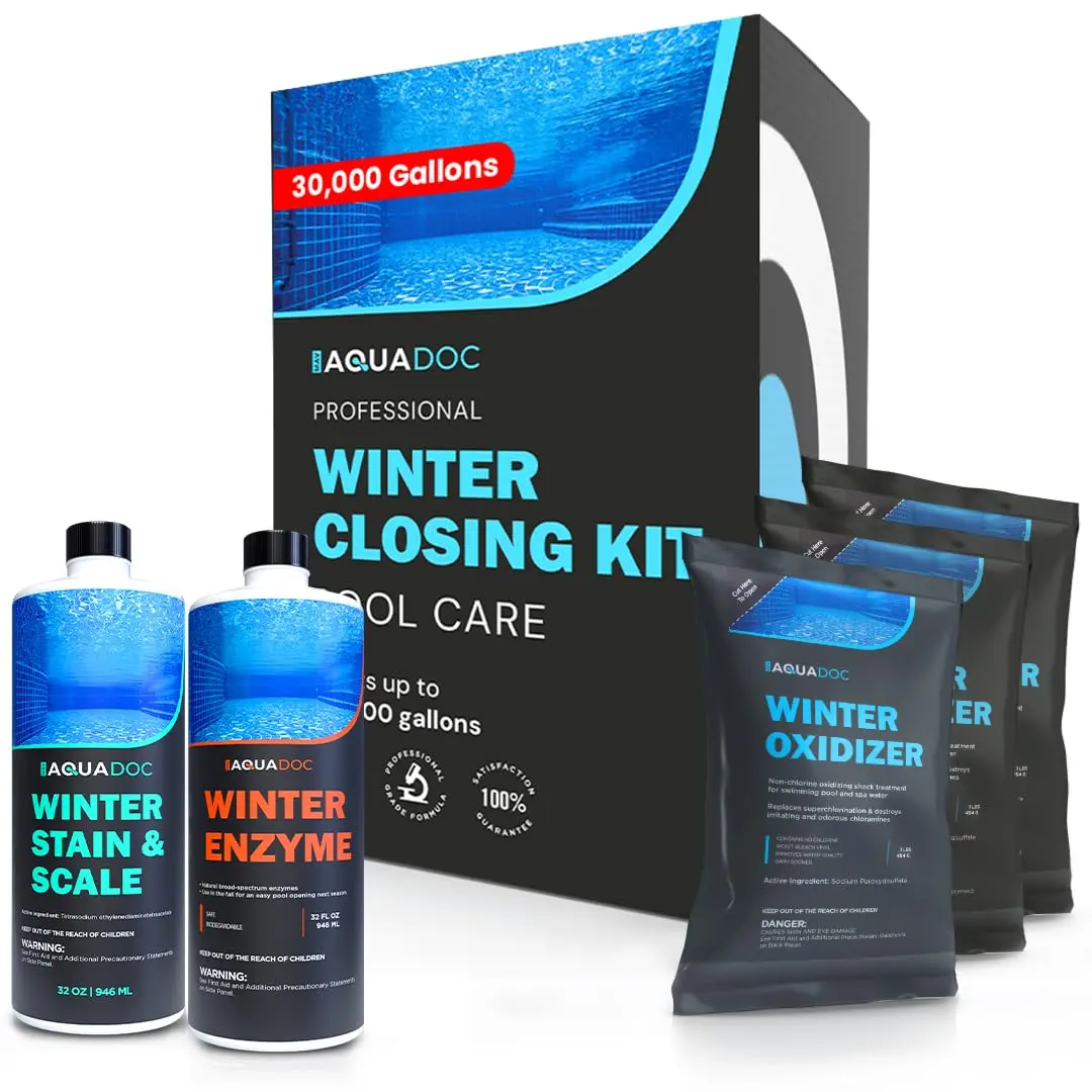AquaDoc Kit for Closing Pools - 30,000 Gallons - USA Winterizing Chemicals for Inground & Above Ground
