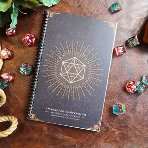 Character Compendium D&D 5e Multi-Character Journal and Spiral Notebook dnd gift