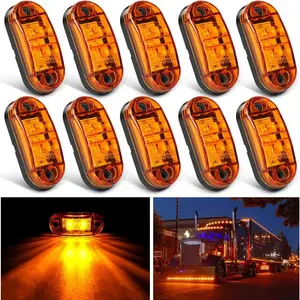 Nilight 2.5 Inch Oval Amber Side Marker Light (10 Pcs)