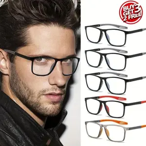 5PCS men's and women's square leisure sports trend high-definition reading glasses High Quality Eyewear - elegant, artistic and simple PC material,+1.0 to+4.0 degrees, lightweight and durable, suitabl Square Frame Eyeglasses