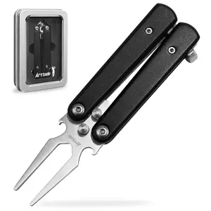 Arttodo Golf Divot Repair Tool, Stainless Steel Foldable Divot Tool & Golf Divot Tool with Bottle Opener, Golf Accessories for Men and Women