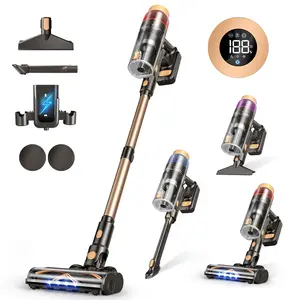 Cordless Vacuum Cleaner, 580W 48KPA, 70 Min Runtime, Self-Standing with Wall Mount, Touch Screen, High-Power Brush for Pet Hair & All Floors
