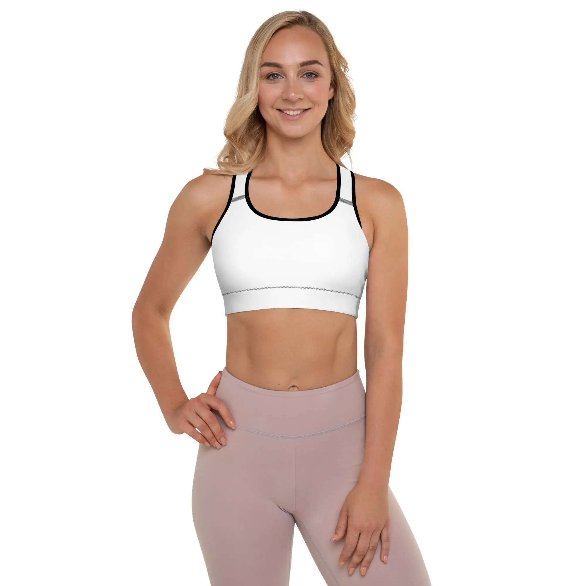 FGAFITNESS Women's Padded Sports Bra, Athletic Style with Removable Padding, Comfy Fit and Extra Materials in Shoulder Straps