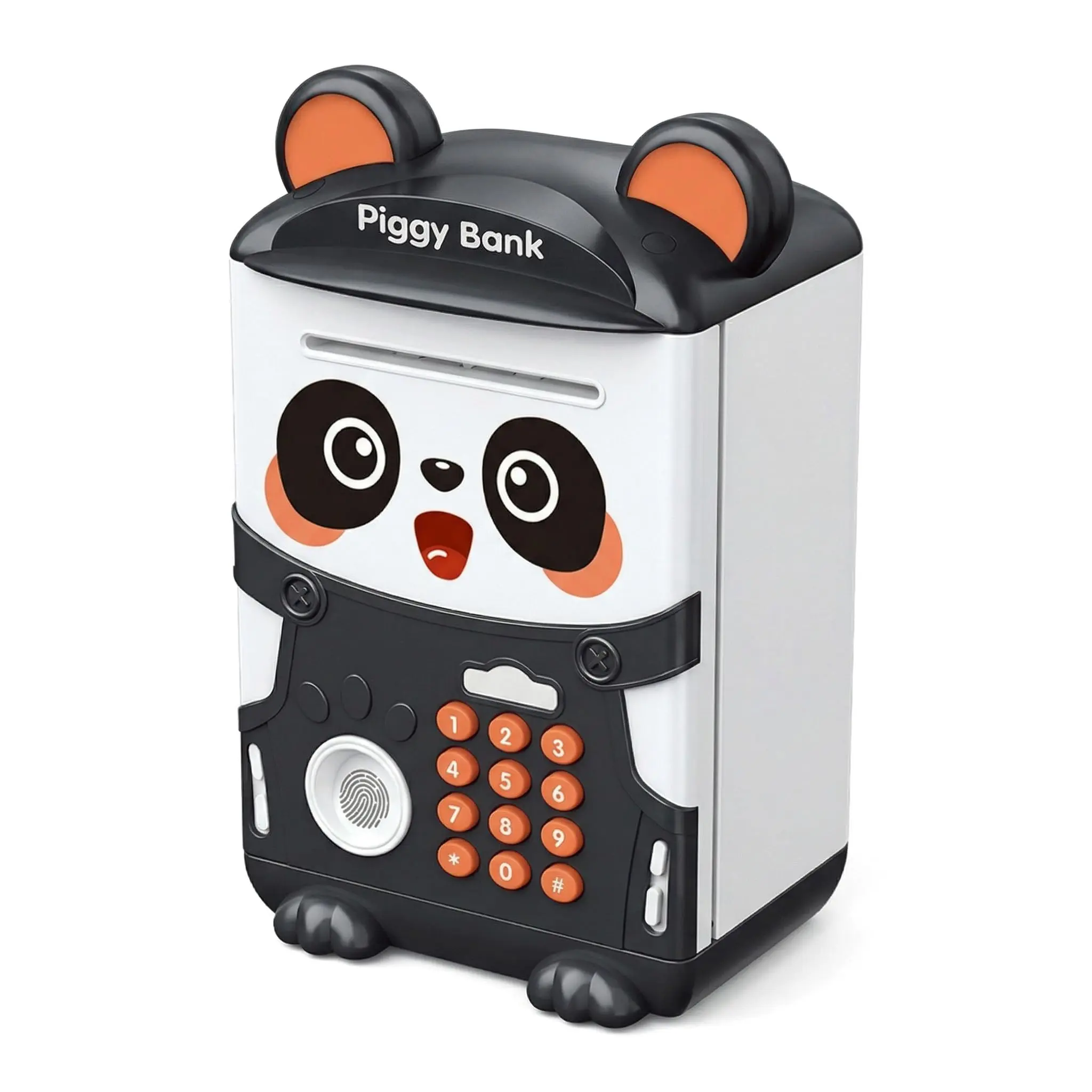 Piggy Bank for Kids, Panda Electronic ATM Fingerprint Money Saving Box for Kids, 3 4 5 6 7 8 Year Old Boys Toys, Mini ATM Coin Bank, Birthday Gifts for Boys, Cool Stuff, Ideas, White Elephant Gifts