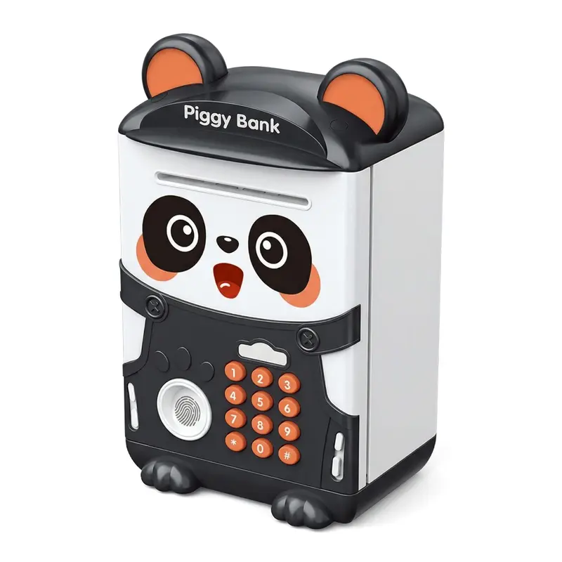 Piggy Bank for Kids, Panda Electronic ATM Fingerprint Money Saving Box for Kids, 3 4 5 6 7 8 Year Old Boys Toys, Mini ATM Coin Bank, Birthday Gifts for Boys, Cool Stuff, Ideas, White Elephant Gifts