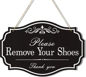 Please Remove Your Shoes Thank You Wall Decorative Sign,Take Your Shoes Off Wooden Wall Decorative Sign (style2)