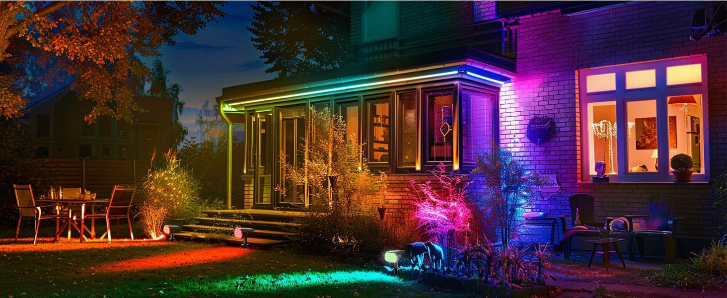 FabStyl RGB Solar Pathway LED Lights, Automatic Sync of Lighting Color, 8 Colors, Durable Waterproof for Outdoor, Auto ON/OFF, Easy Installation, Perfect for Festival Decor, Patio, Garden, Yard, Pathways, Walkways Decorative Lamp Panel FallFreshness