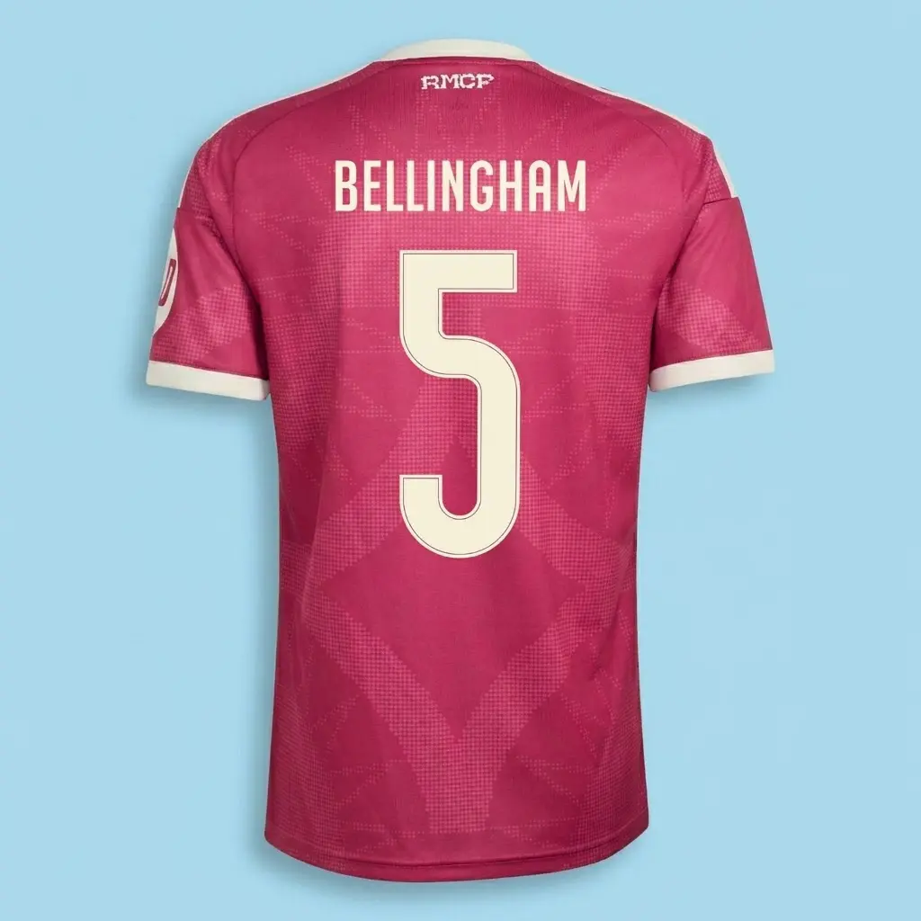 Bellingham 5 Madrid Pink Soccer Jersey – Personalized Player Back Number