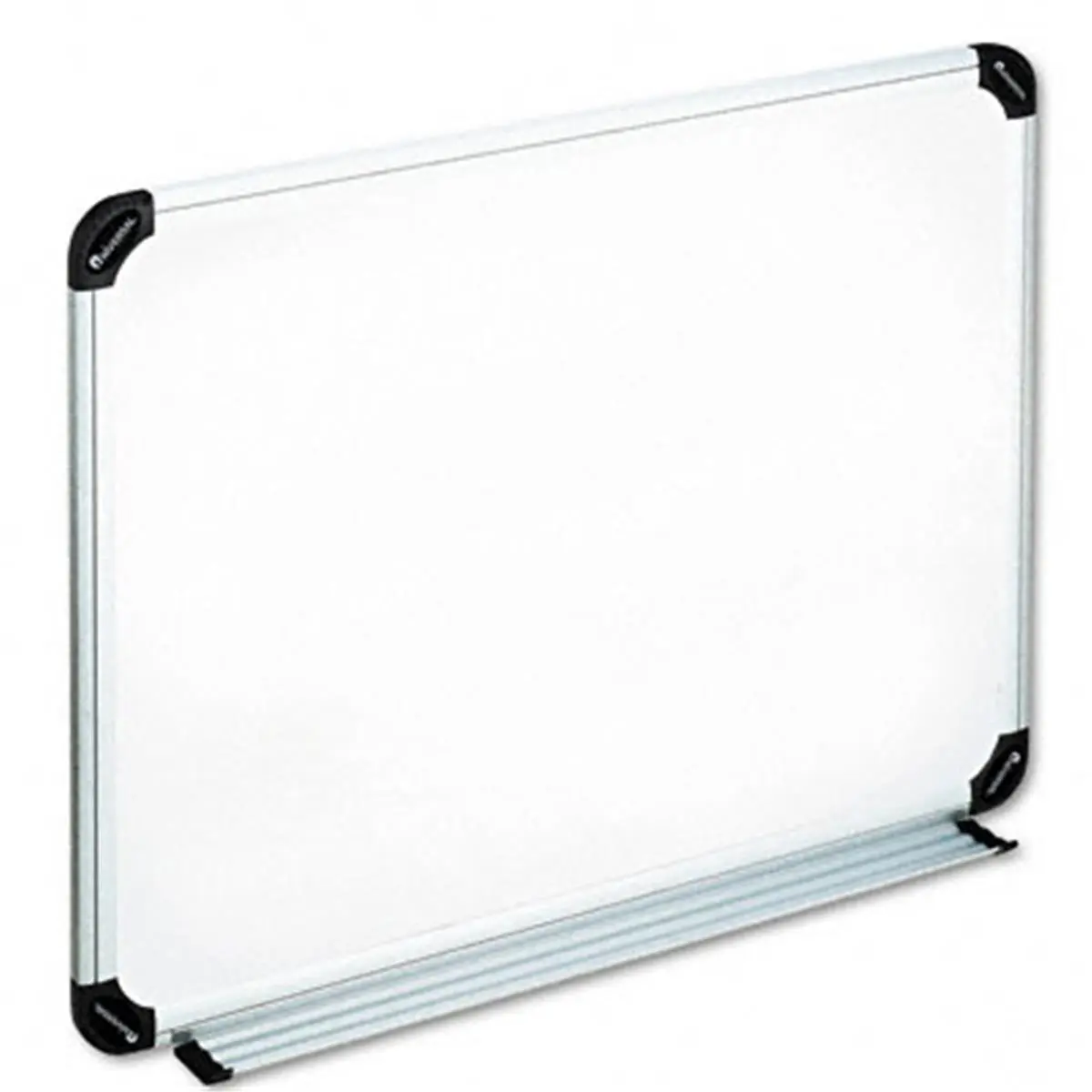 212 MAIN Universal Dry Erase Board, 24x18in Melamine Surface, Contoured Black-Gray Aluminum-Plastic Frame, Full-Length Marker Tray, Vertically/Horizontally Mountable, for Home & Coaches' Sports Gear, Writing Board