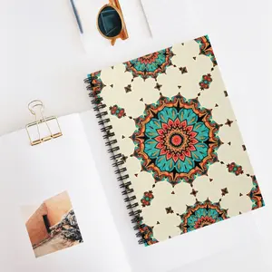 Moroccan Artisana Spiral Notebook, Ruled Line - Unique Notebook, Journal, Sketchbook - Handmade Gift, Travelers Notebook - Mother's Day