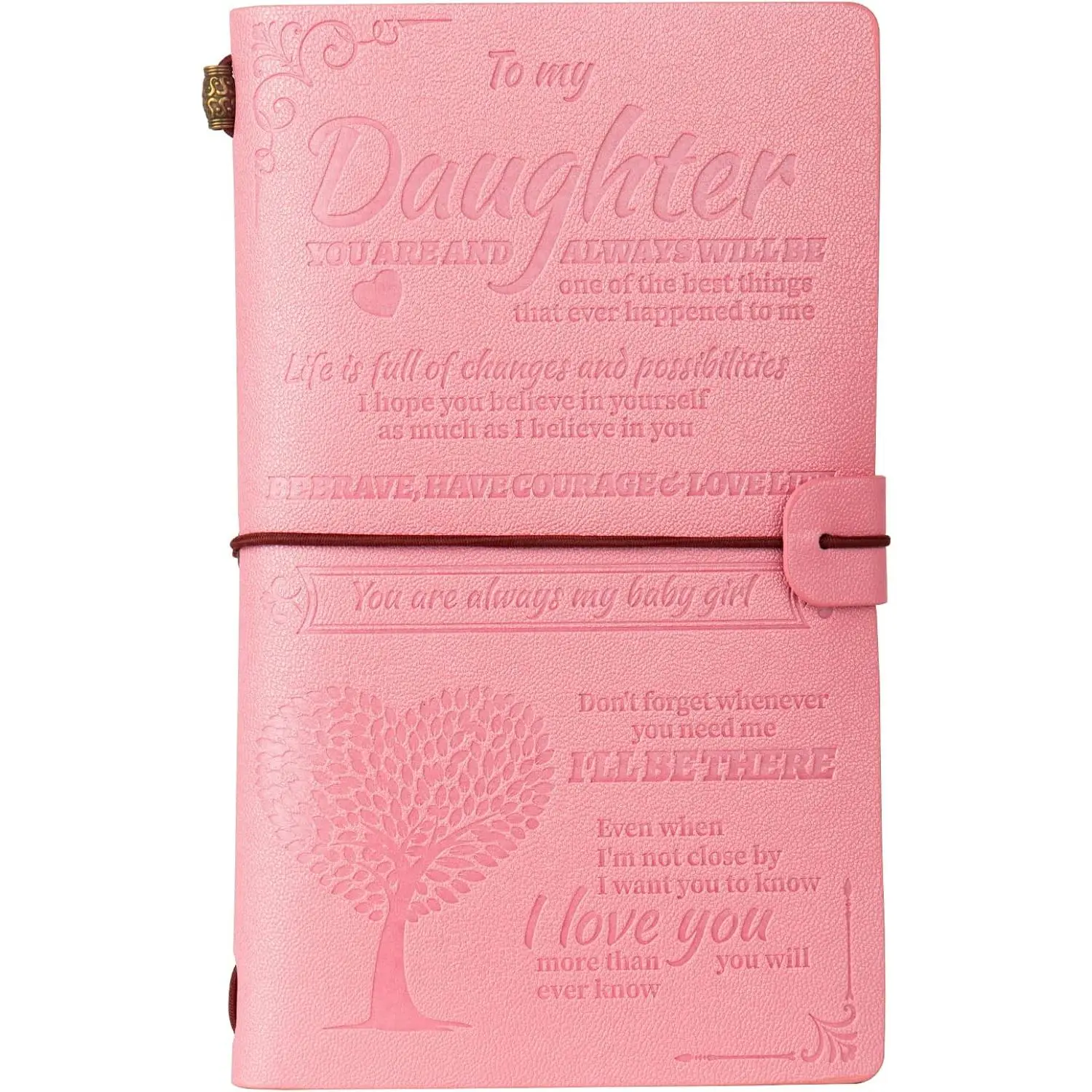To My Daughter  Leather Journal Notebook from Mom or Dad, 140 Pages Writing Journal for Girl Birthday, Graduation, Thanksgiving, Christmas Gifts ()