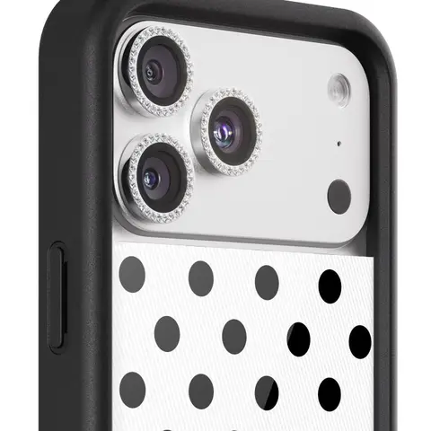 Wildflower Limited Edition Silver Glitter Camera Bling iPhone Casing - Raised Black Protective Bumper, Scratch-Resistant Lens Cover, Women’s Owned Small Business Gift; Phone Accessories for Protection